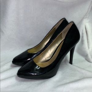 Christian Soriano Black Pat and Leather Heels